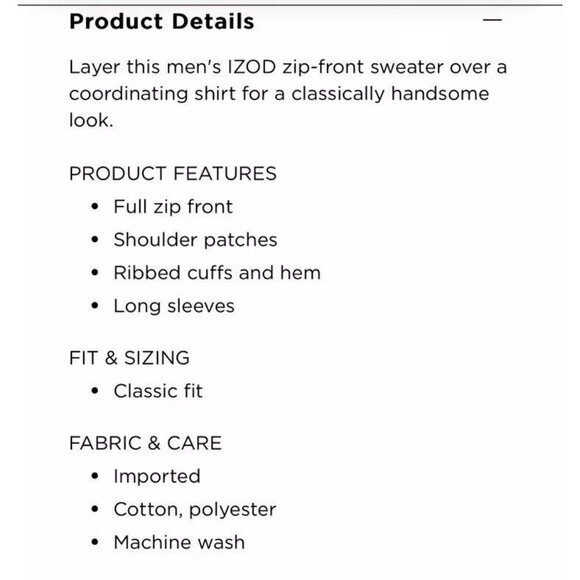 Izod Cardigan Men's Large Gray Knit Cotton Blend Long‎ Sleeve Full Zip Sweater - Picture 4 of 14